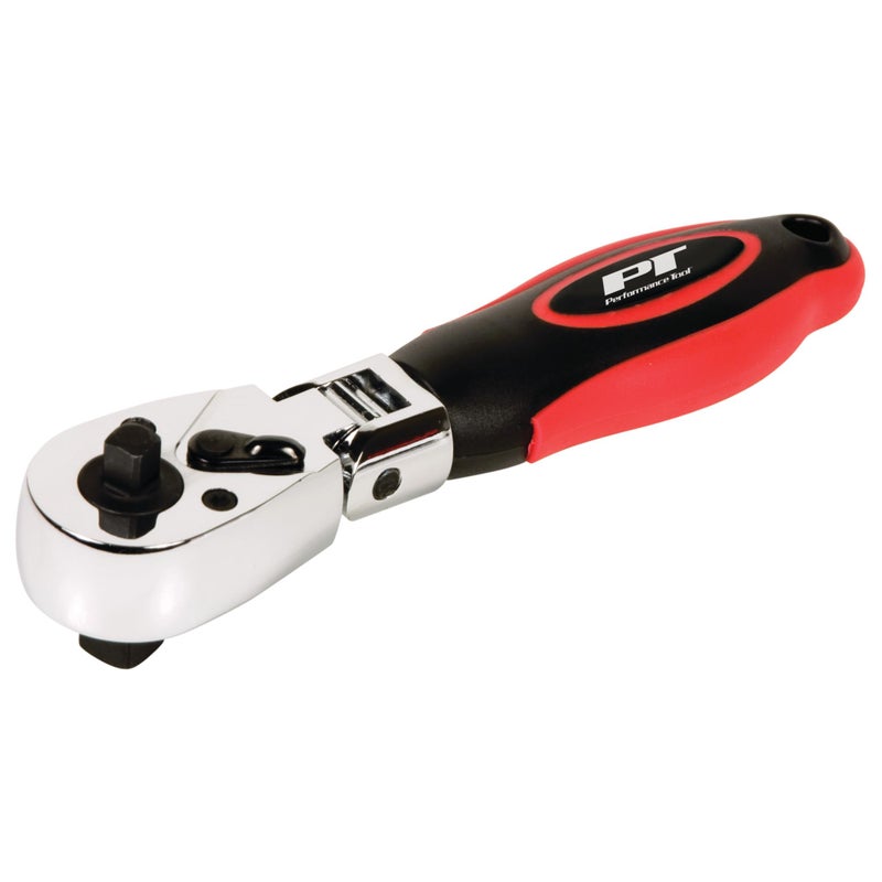Performance Tool W9116 1/4-Inch and 3/8-Inch Dual Drive Flex Head Stubby Ratchet - Image 1